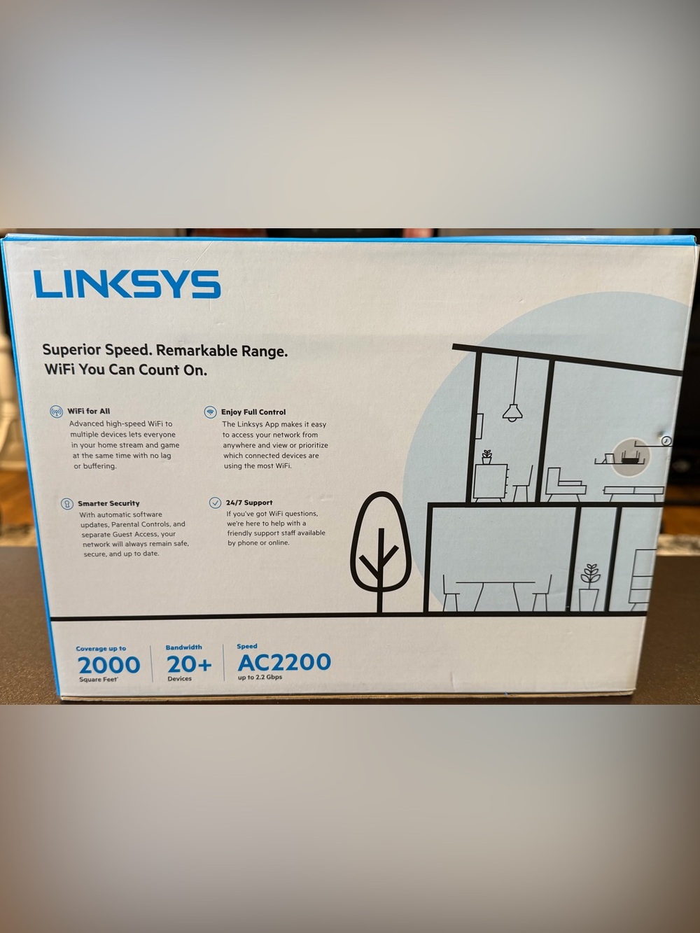 LINKSYS Tri-Band Mesh WiFi 5 Router - Picture 2 of 6